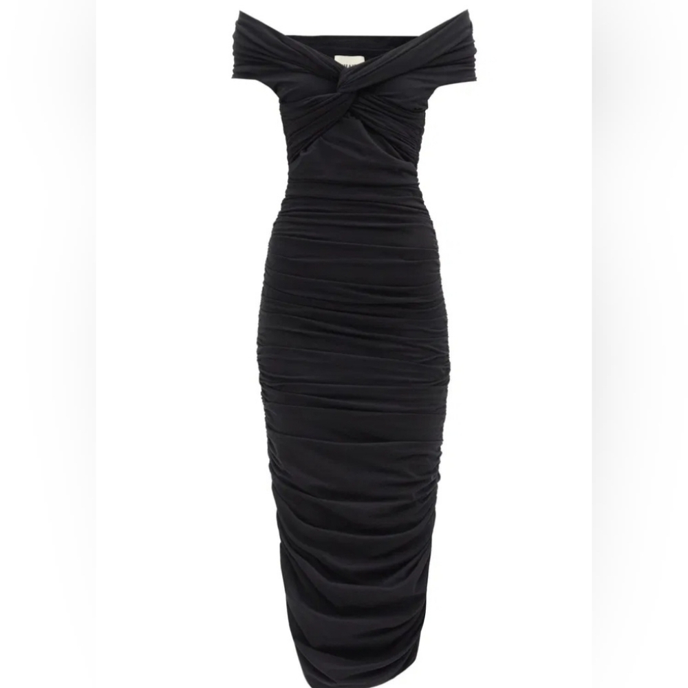 Khaite Black Spence dress in Italian stretch-cotton jersey Size Small